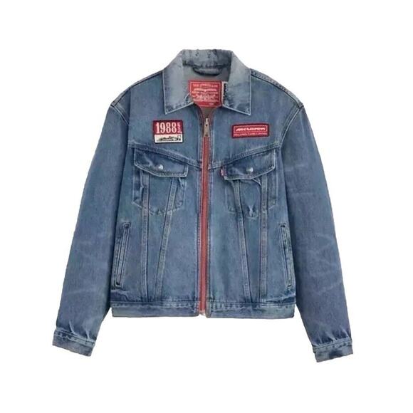Levi's x Mclaren Denim Jacket Racing “Heritage” Trucker Blue Zip Up Size Small - Picture 1 of 7